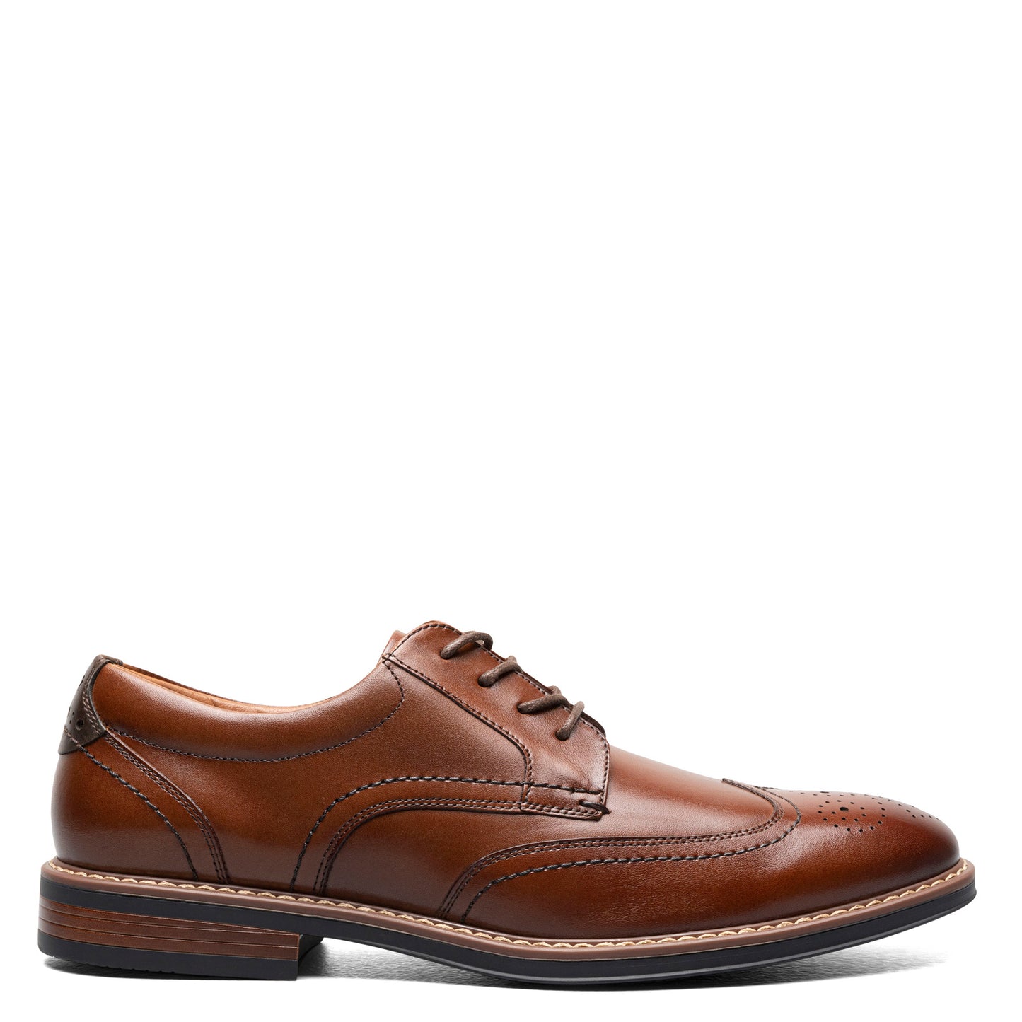 Peltz Shoes  Men's Nunn Bush Centro Flex Wingtip Oxford COGNAC 84983-221
