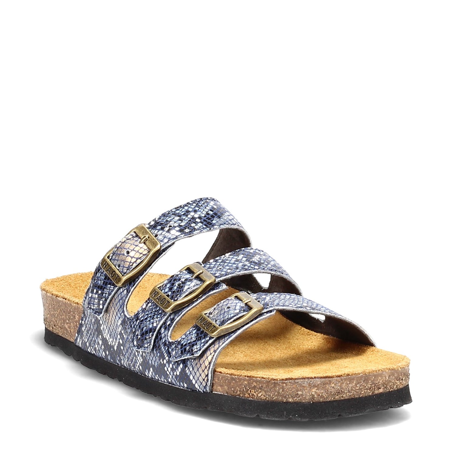 Peltz Shoes  Women's Naot Austin Sandal NAVY SNAKE 8700-D79