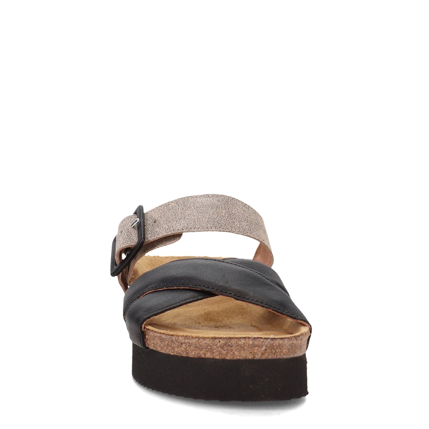 Peltz Shoes  Women's Naot Juliette Sandal Black Beige 8801-NUY
