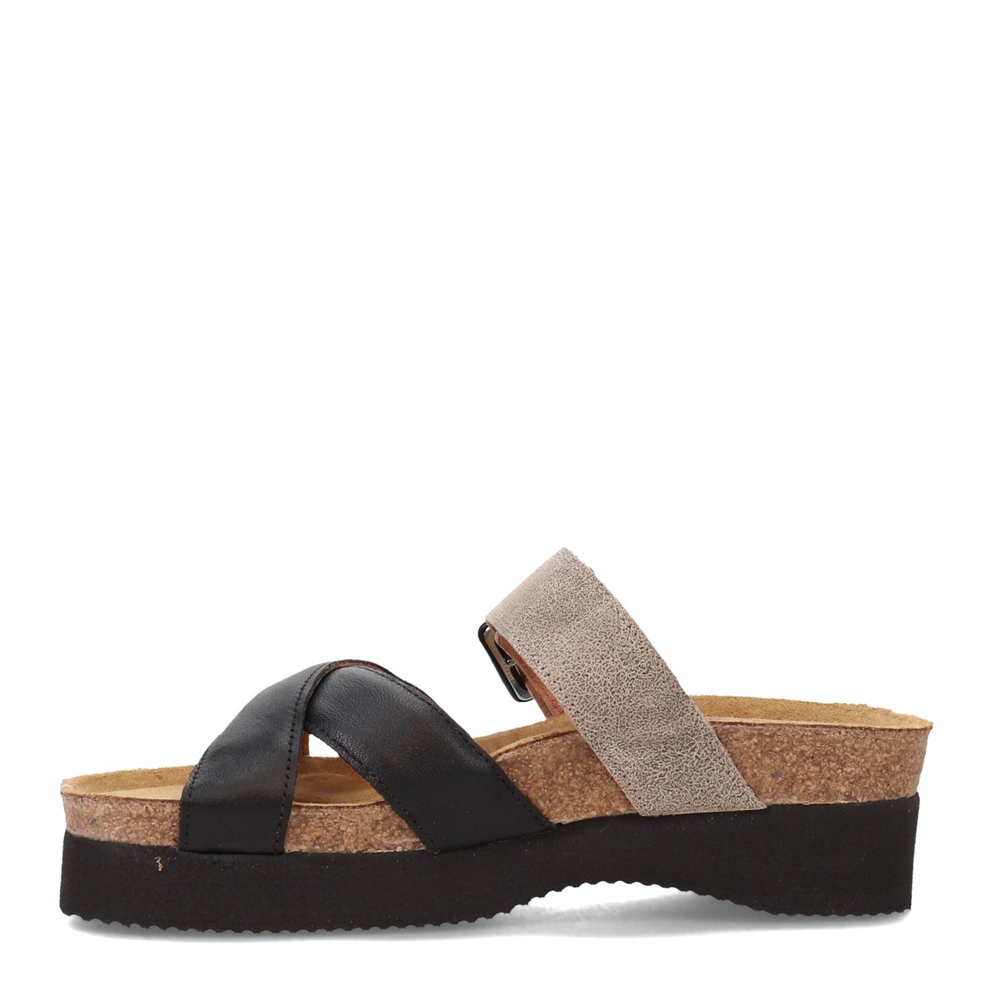 Peltz Shoes  Women's Naot Juliette Sandal Black Beige 8801-NUY