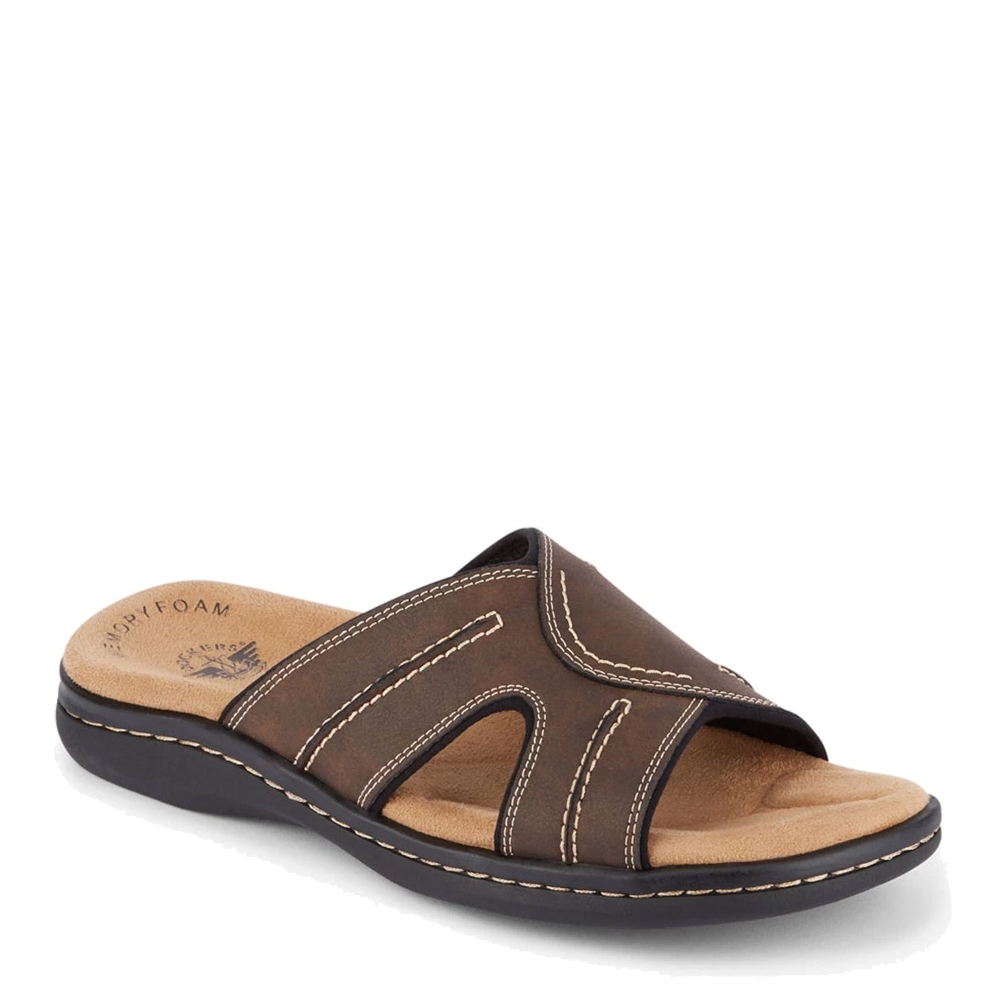 Peltz Shoes  Men's Dockers Sunland Slide Sandal DARK BROWN 90-21398