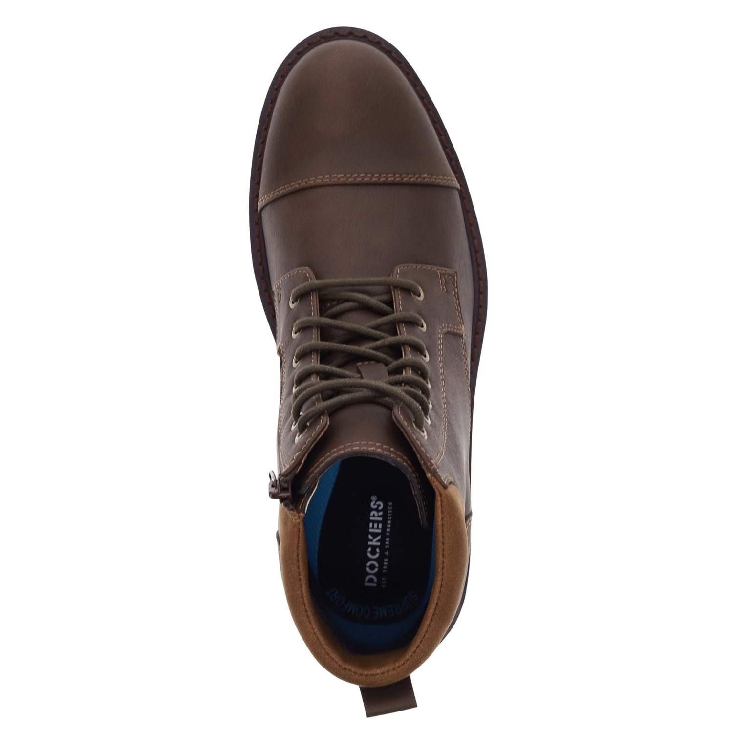 Peltz Shoes  Men's Dockers Dudley Boot Dark Brown 90-37638