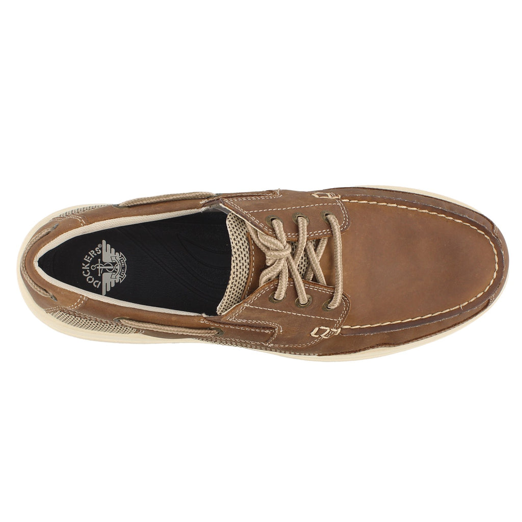 [POS] Men's Dockers Beacon Boat Shoe DARK TAN 90-38613-POS
