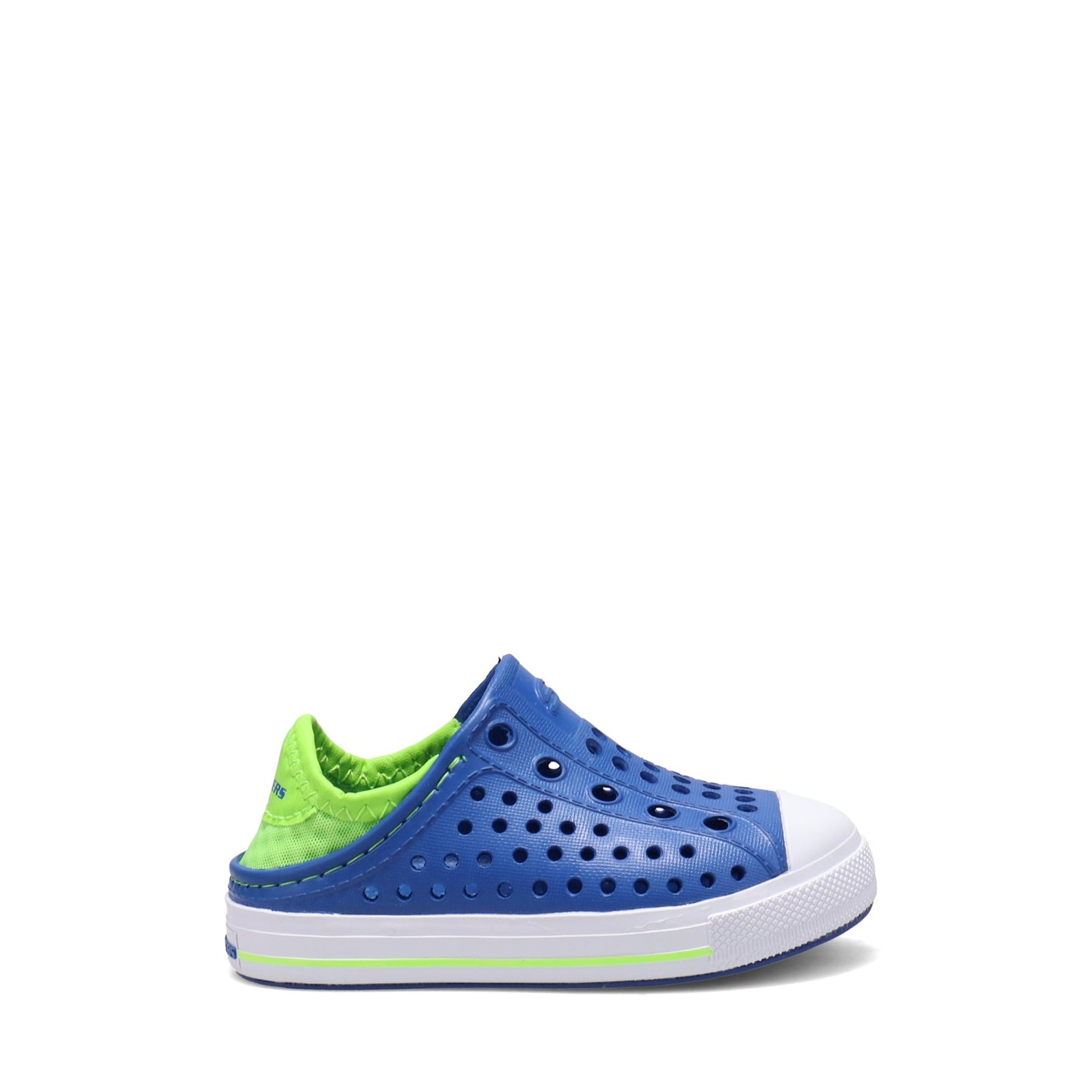 Peltz Shoes  Boy's Skechers Guzman Steps - Aqua Surge Slip-On - Toddler BLUE LIME 91995N-BLLM