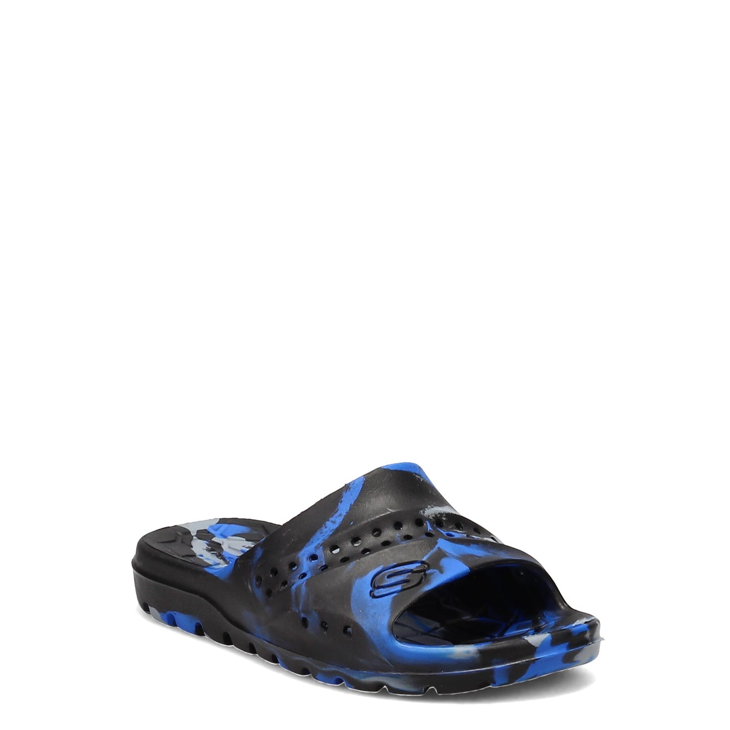 Peltz Shoes  Boy's Skechers Hogan Aqua - Spurt Slide - Little Kid & Big Kid Black/Royal 92118L-BKRY