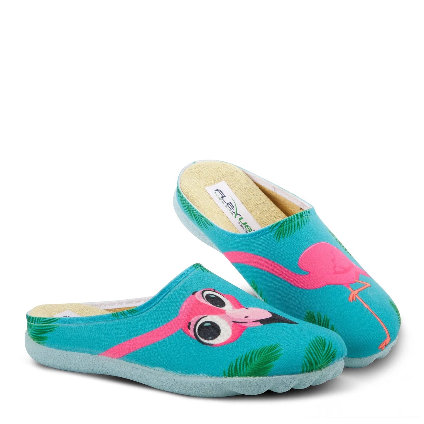 Peltz Shoes  Women's Flexus Missbeaks Slipper Turquoise Multi 927509-TQM