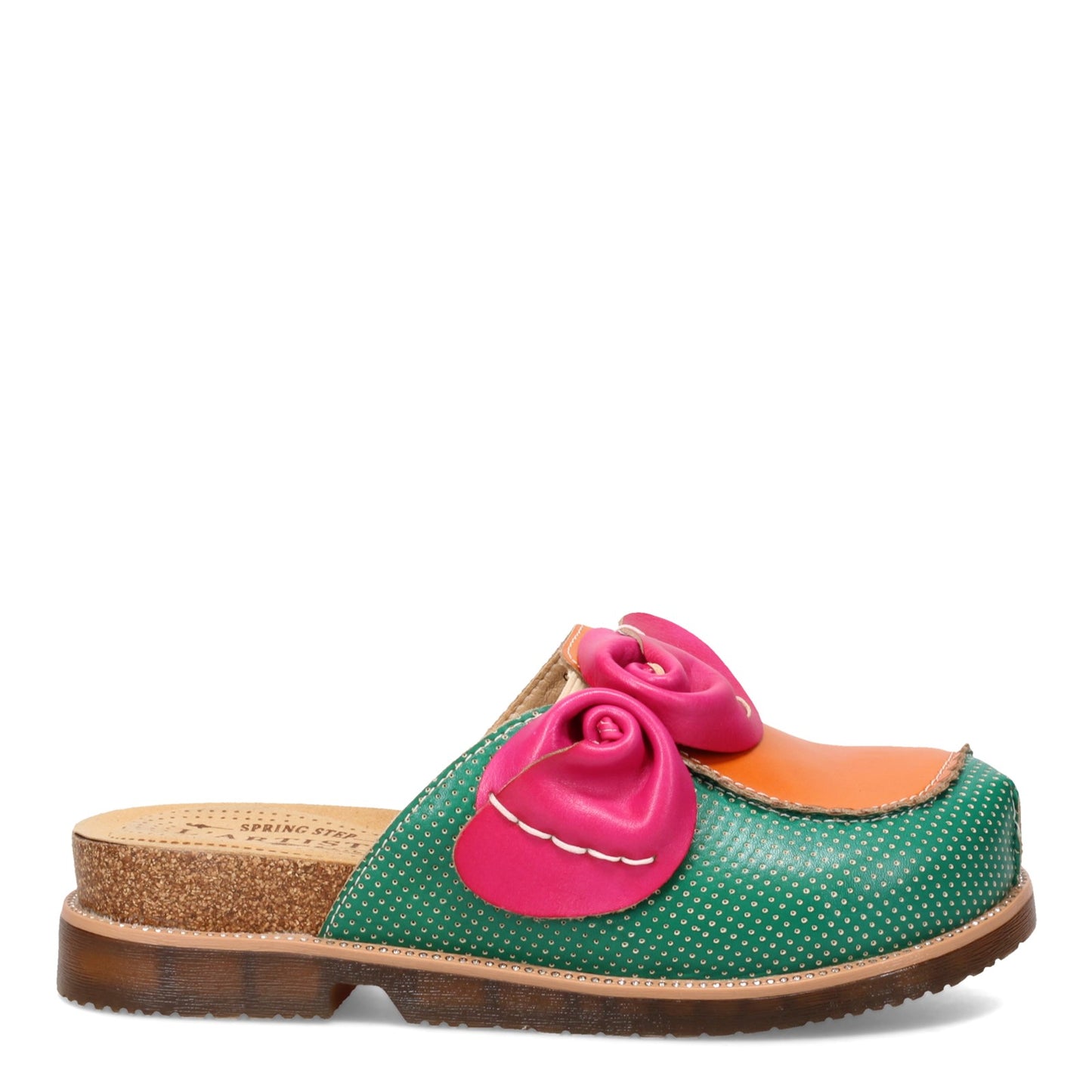 Peltz Shoes  Women's L'Artiste by Spring Step Tricolor Slip-On Green Pink Multi 955009-FXM