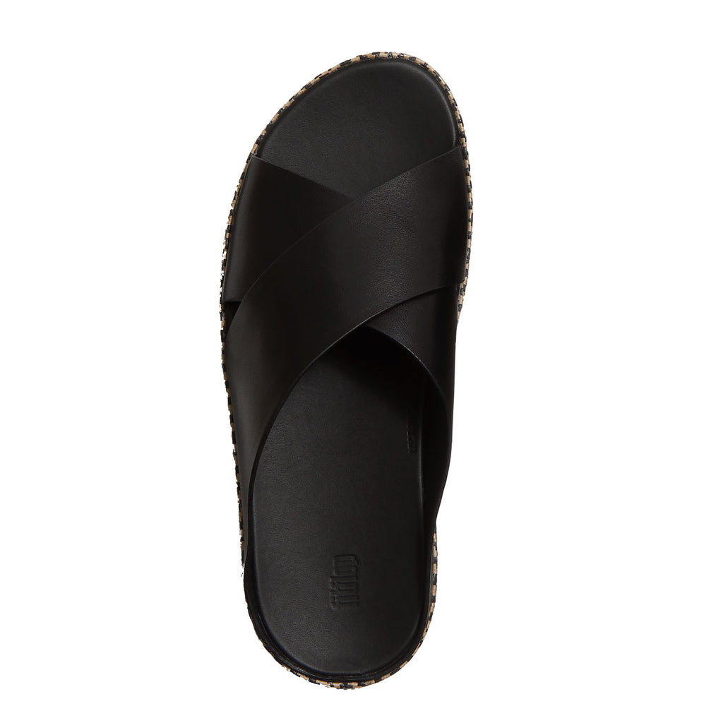 Women's FitFlop Lulu Lux Weave Slide Sandal BLACK A4P-001
