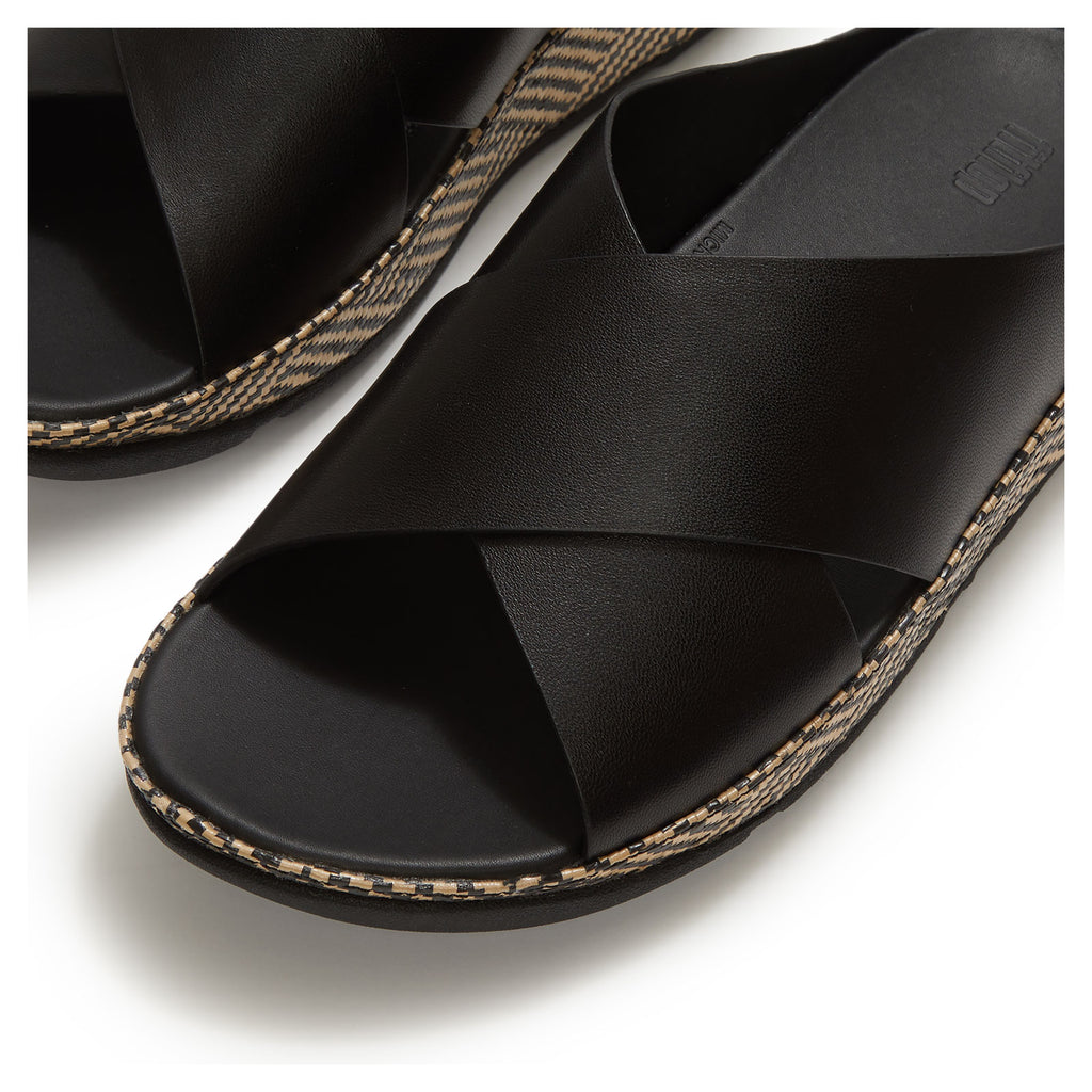 Women's FitFlop Lulu Lux Weave Slide Sandal BLACK A4P-001