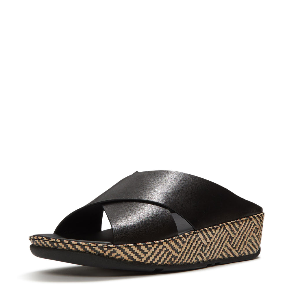 Women's FitFlop Lulu Lux Weave Slide Sandal BLACK A4P-001