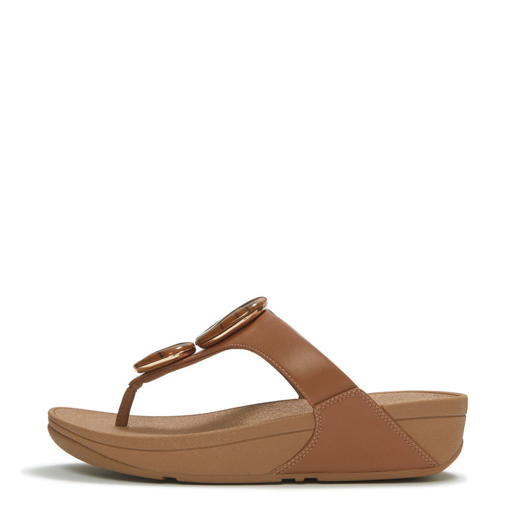 Women's FitFlop Lulu Marbled Stone Thong Sandal DEEP TAN A4T-C15