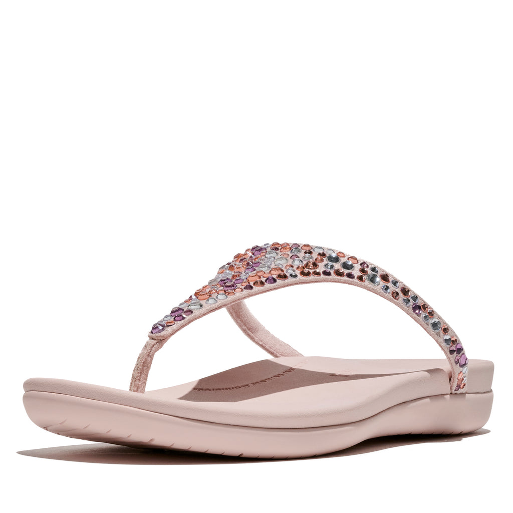 Women's FitFlop Solay Crystal Thong Sandal NUDE ROSE A5X-C53