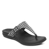 Peltz Shoes  Women's Aetrex Rita Sandal BLACK / WHITE AE820