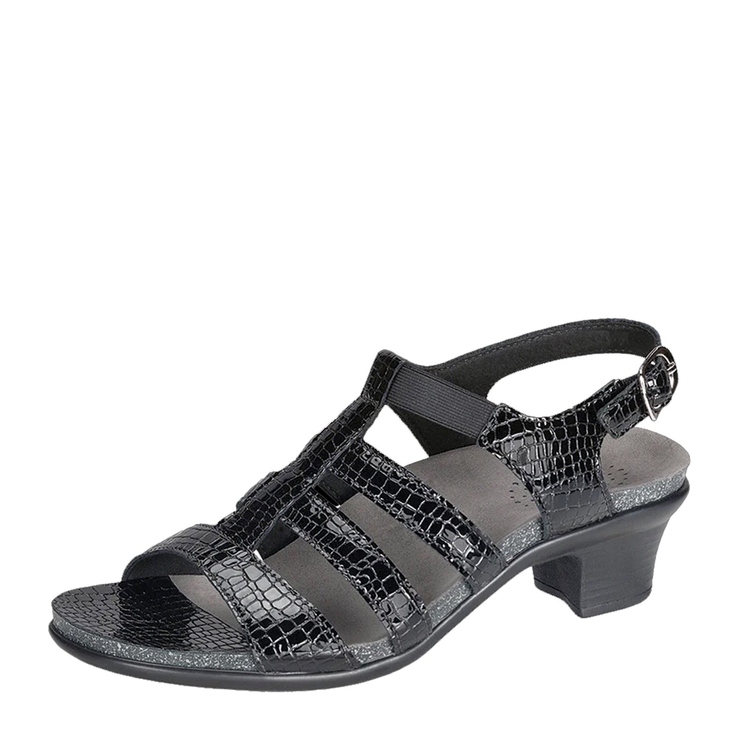 Peltz Shoes  Women's SAS Allegro Sandal BLACK CROC ALLEGRO BLK CRO