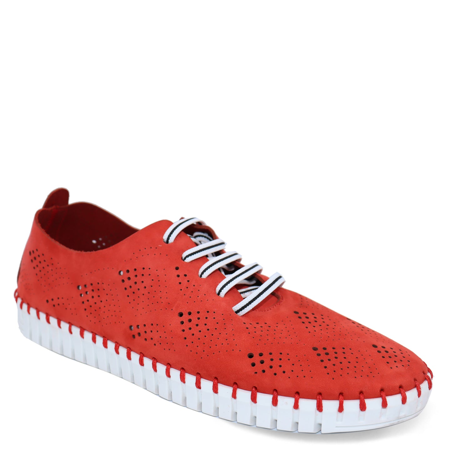 Peltz Shoes  Women's Eric Michael Annie Sneaker RED NUBUCK ANNIE REDNU