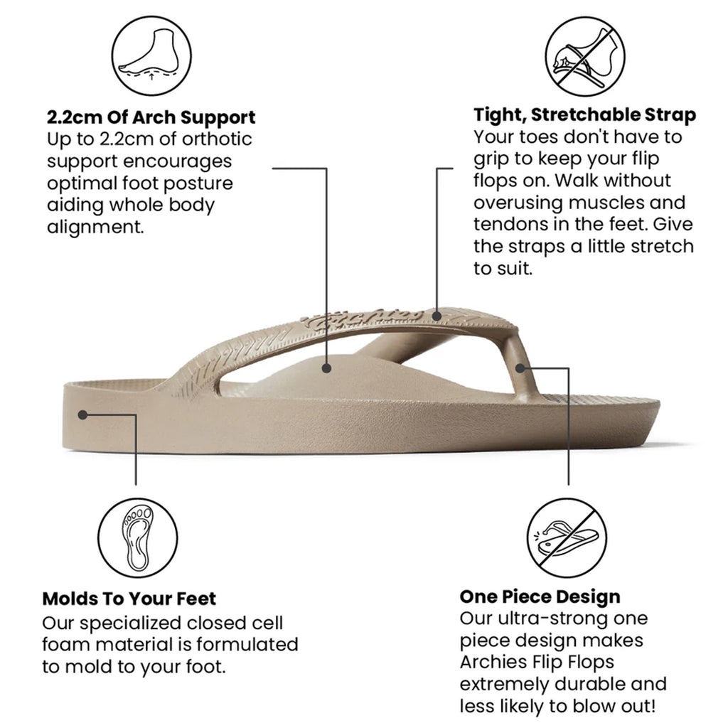 Women's Archies Arch Support Flip Flop TAUPE ARCHFLIP-TAUPE
