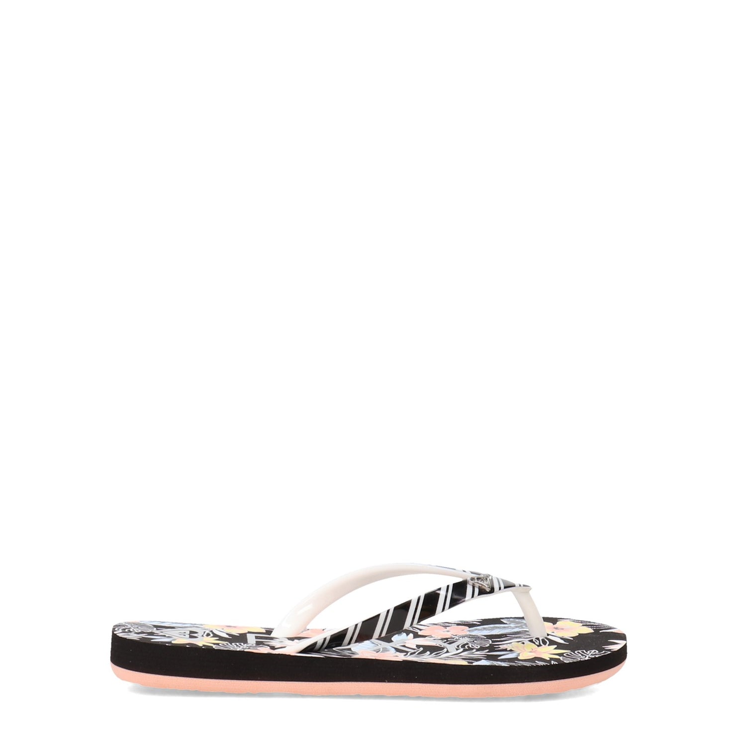 Peltz Shoes  Girl's Roxy RG Pebbles VII Sandal - Little Kid & Big Kid BLACK FLORAL PRINT ARGL100264-ABK