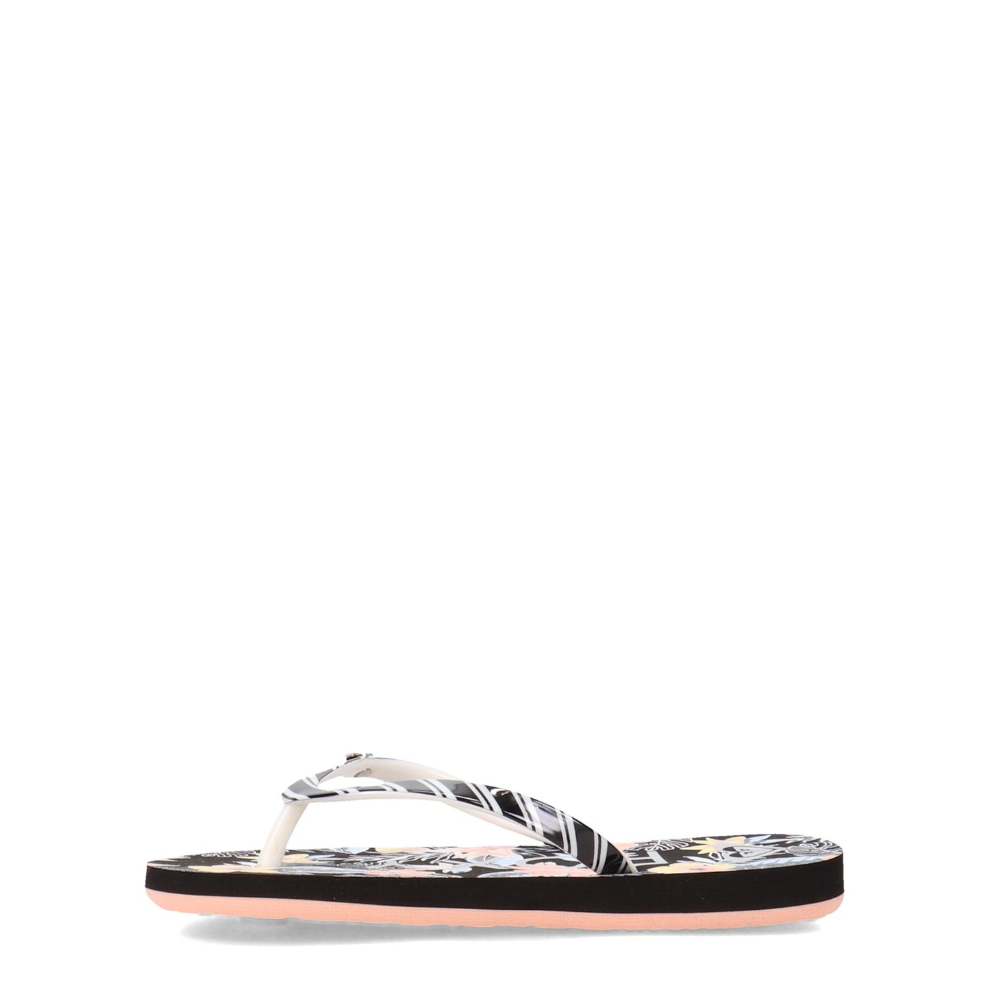 Peltz Shoes  Girl's Roxy RG Pebbles VII Sandal - Little Kid & Big Kid BLACK FLORAL PRINT ARGL100264-ABK