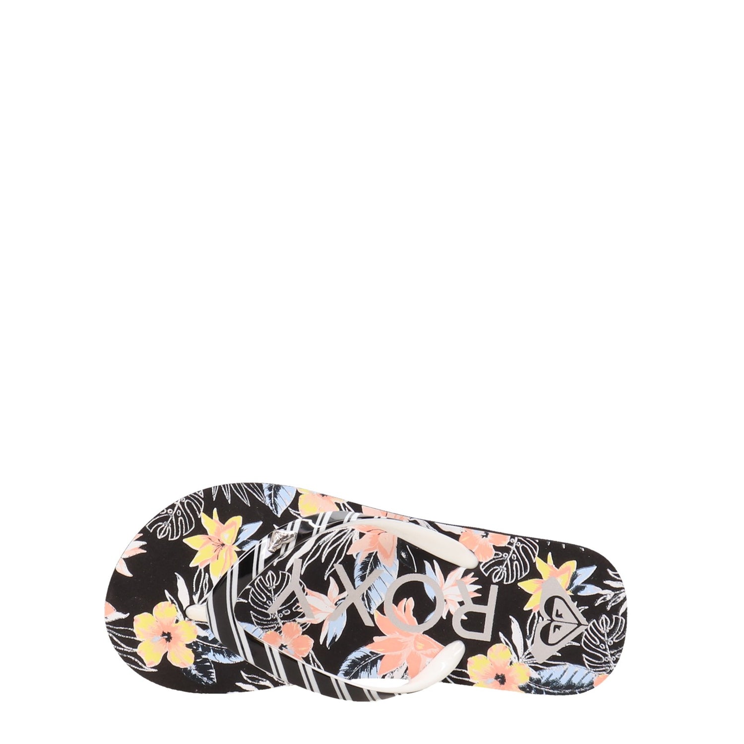 Peltz Shoes  Girl's Roxy RG Pebbles VII Sandal - Little Kid & Big Kid BLACK FLORAL PRINT ARGL100264-ABK