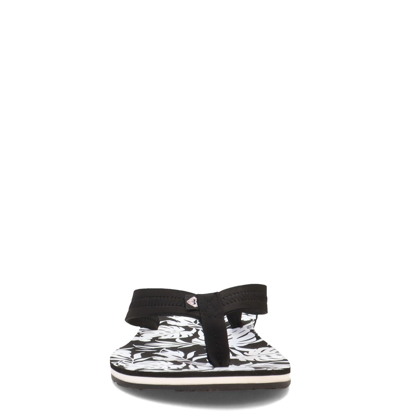 Peltz Shoes  Women's Roxy Vista Loreto Flip Flop BLACK WHITE ARJL100953-BKW