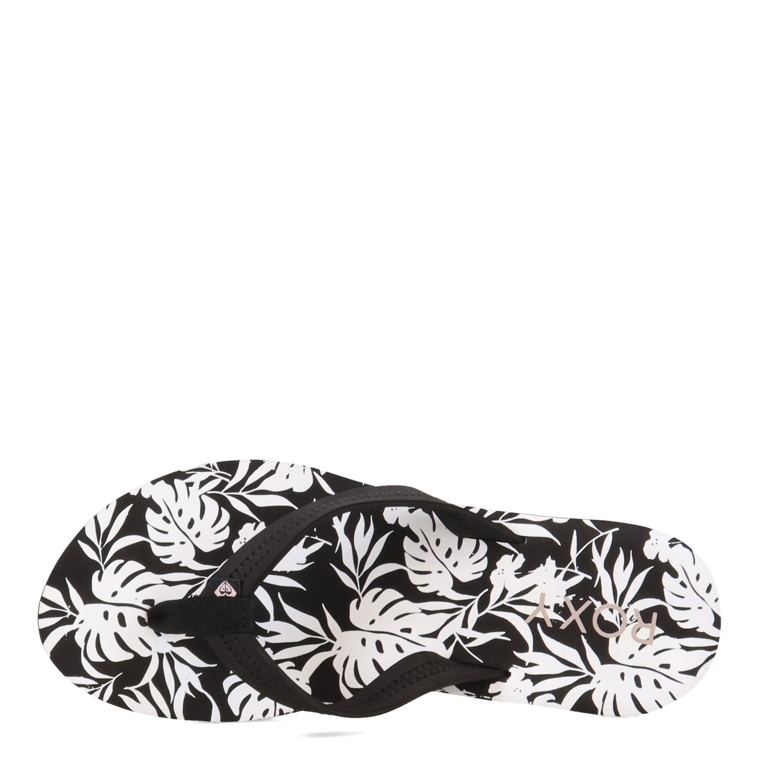 Peltz Shoes  Women's Roxy Vista Loreto Flip Flop BLACK WHITE ARJL100953-BKW