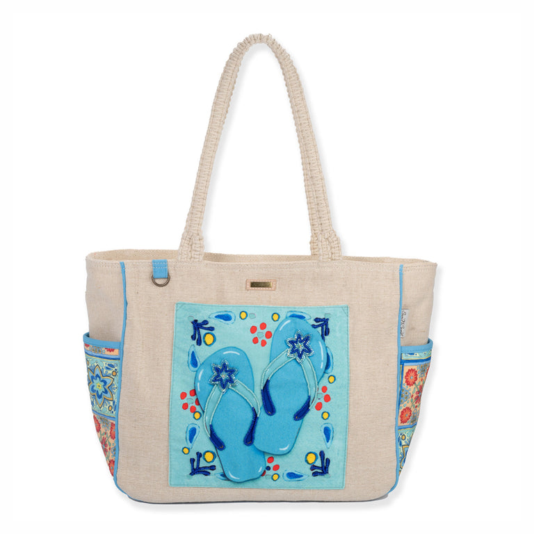 Women's Sun N Sand: Andrea Tachiera, Capri Tile Flip Flops Tote