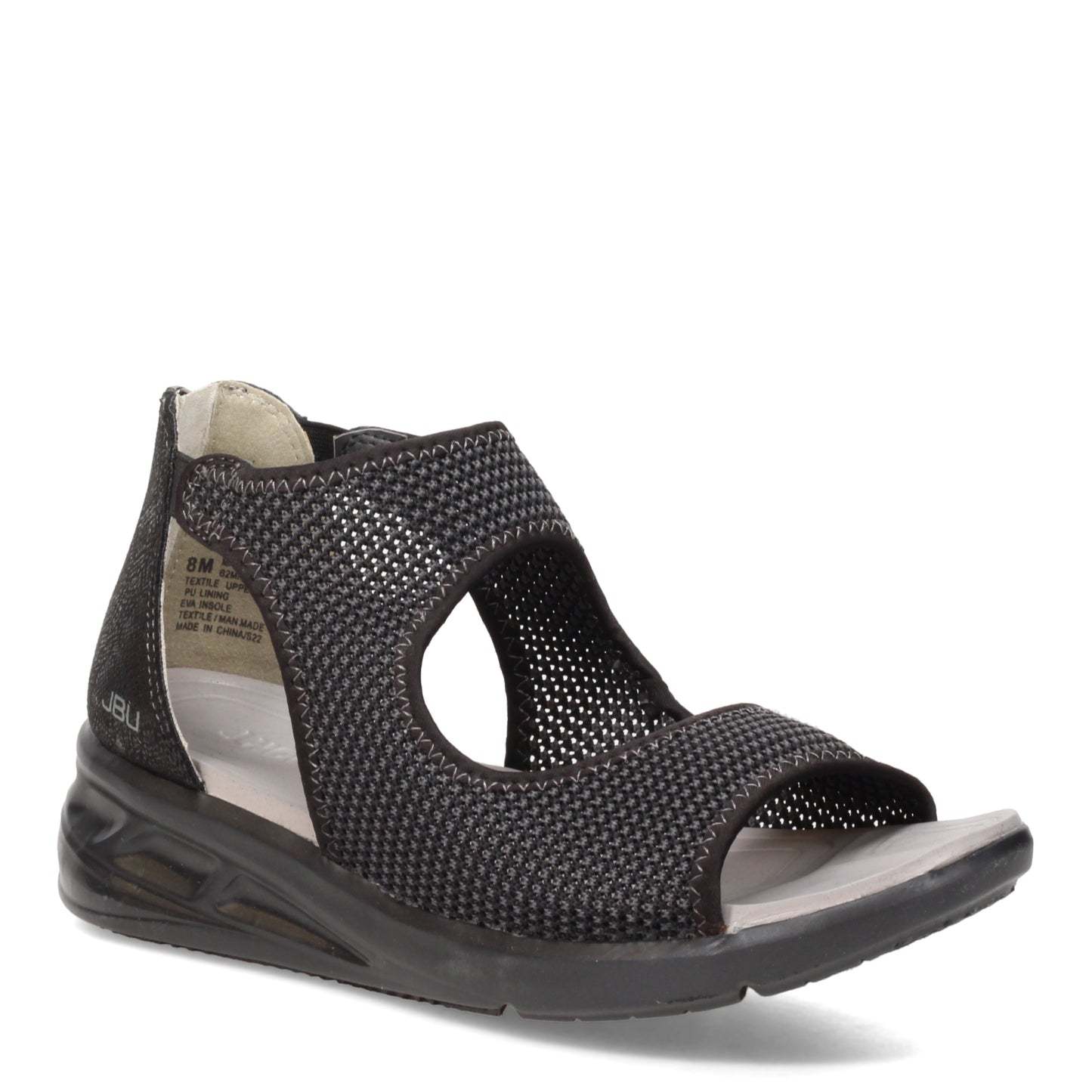 Peltz Shoes  Women's JBU by Jambu Margot Sandal Black Snake B2MRT01