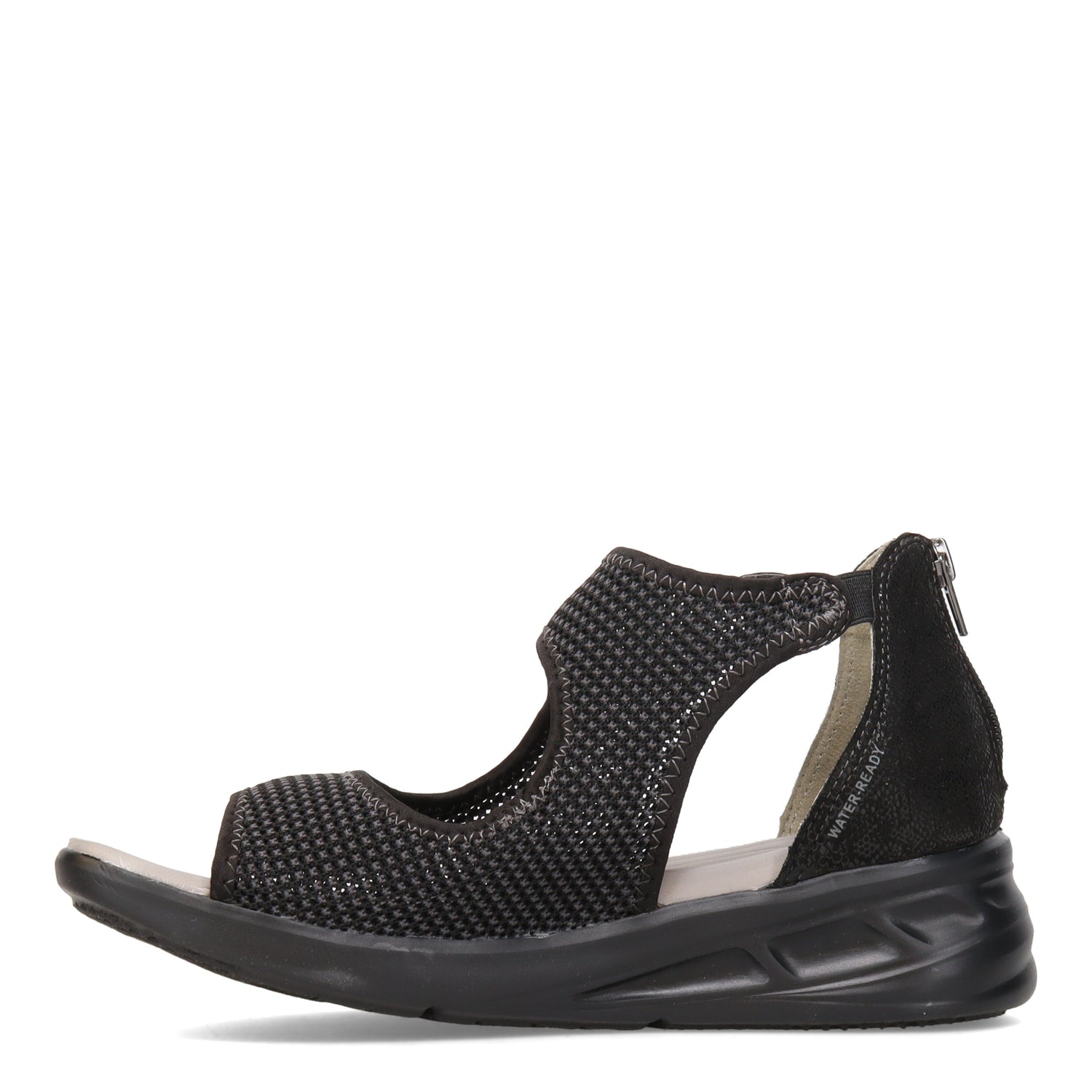 Peltz Shoes  Women's JBU by Jambu Margot Sandal Black Snake B2MRT01