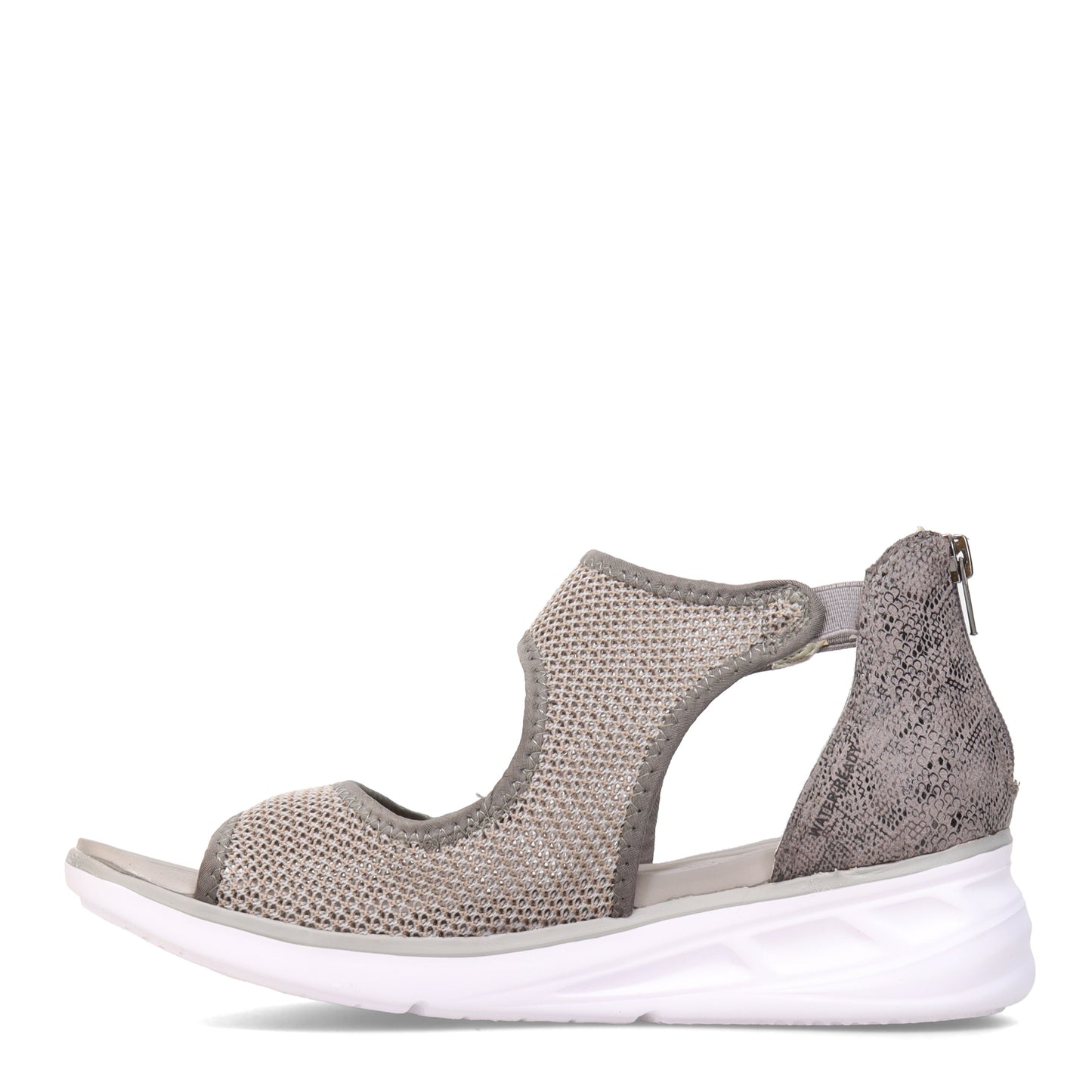 Peltz Shoes  Women's JBU by Jambu Margot Sandal Light Grey Snake B2MRT19