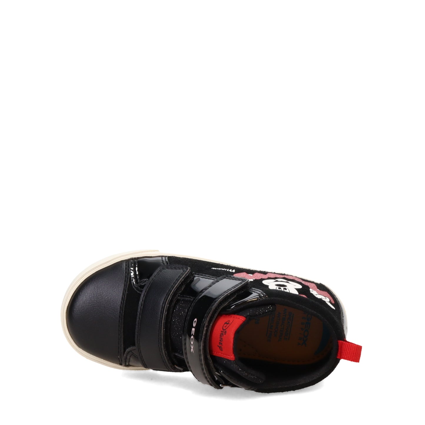 Peltz Shoes  Girl’s Geox DISNEY Kilwi Sneaker – Toddler Black/Red B36D5D022HHC0048