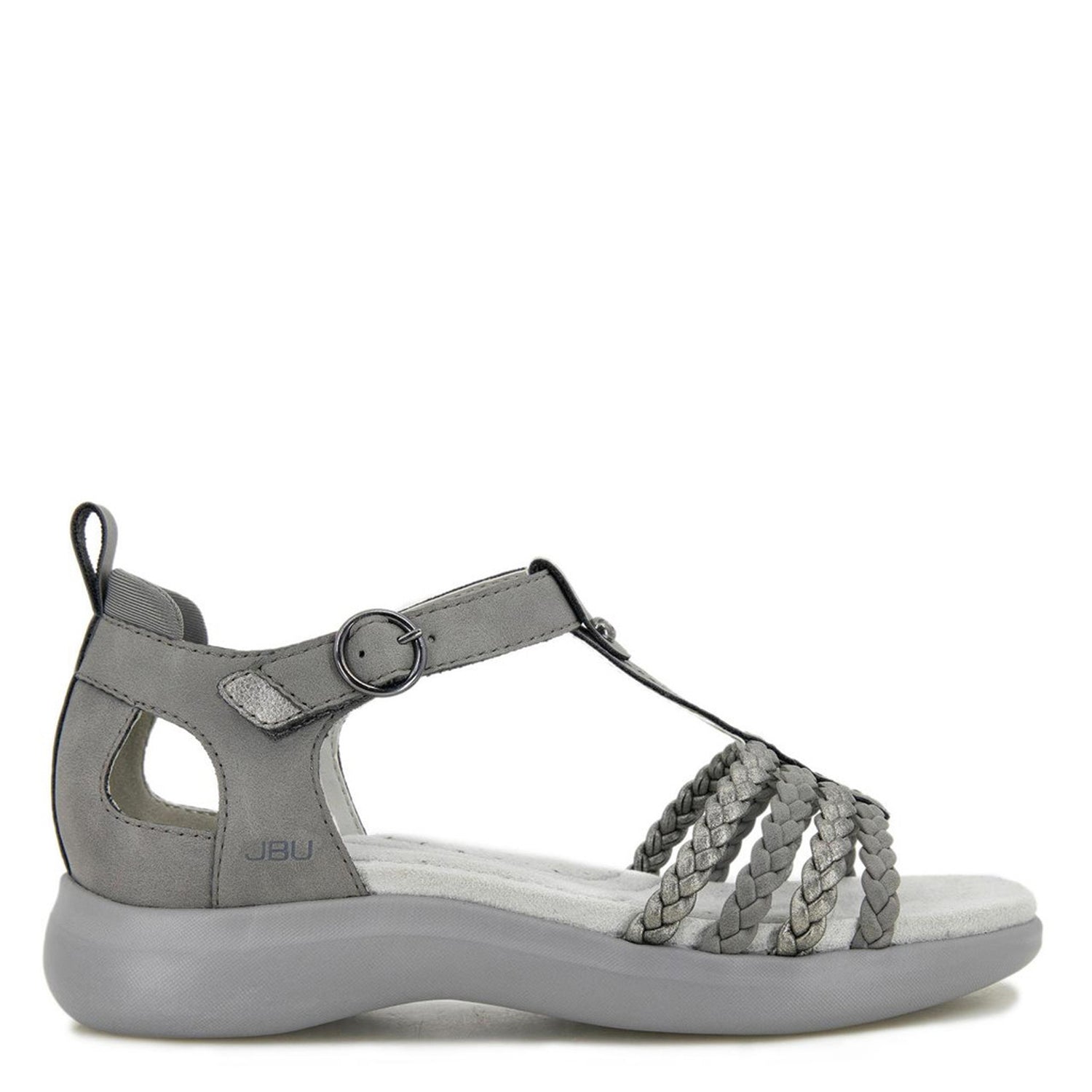 Peltz Shoes  Women's JBU by Jambu Prague Sandal Grey B3PRG56
