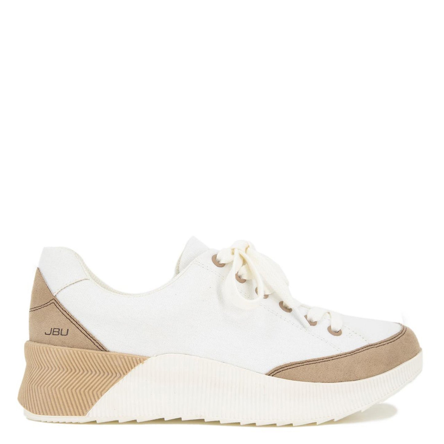 Peltz Shoes  Women's JBU by Jambu Quincey Sneaker Off White/Tan B3QCY04