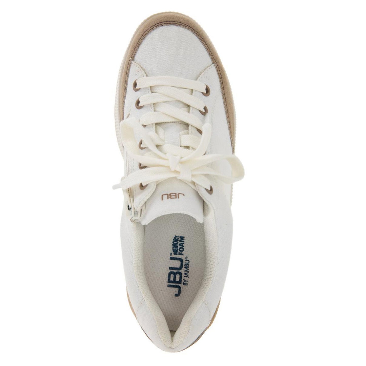 Peltz Shoes  Women's JBU by Jambu Quincey Sneaker Off White/Tan B3QCY04
