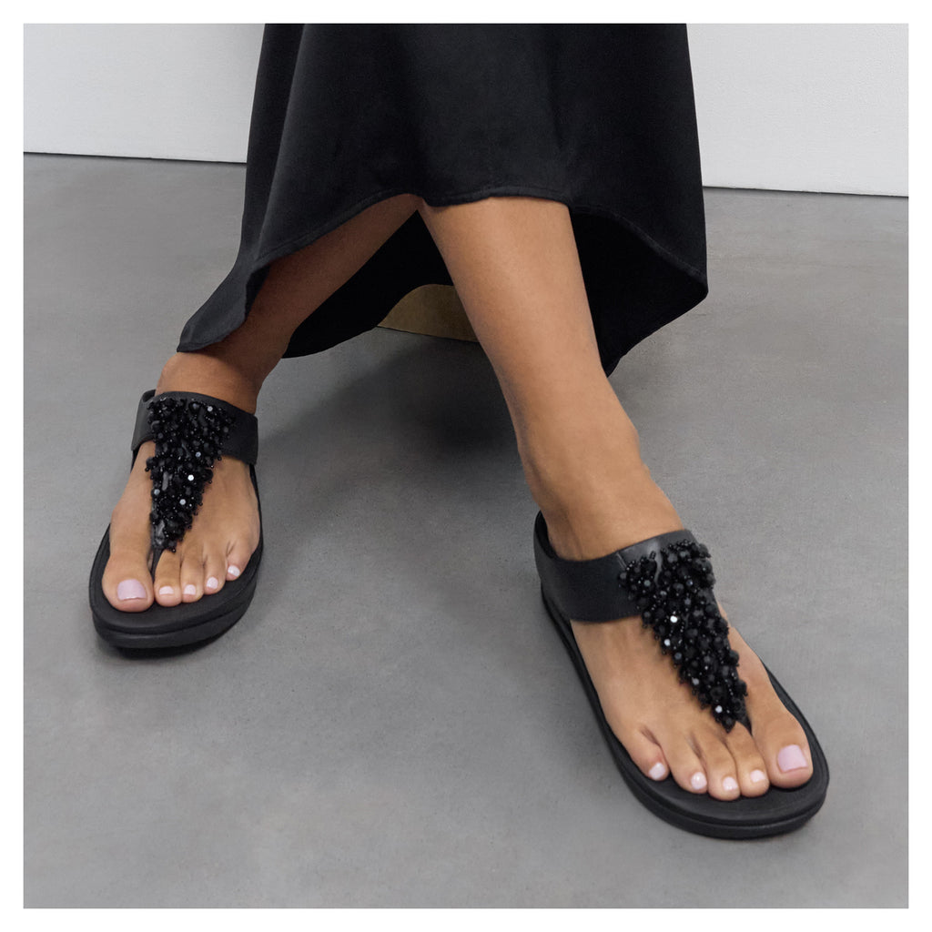 Women's FitFlop, Rumba Beaded Toe-Post Sandal