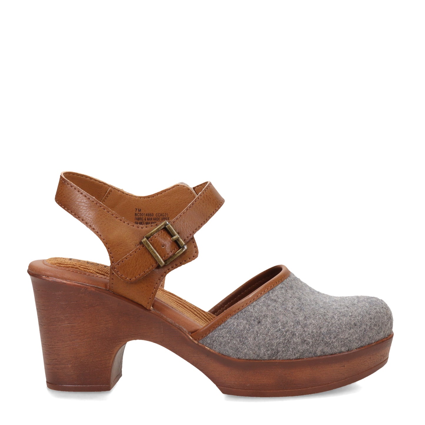 Peltz Shoes  Women's b.o.c Natasha II Clog Grey Wool Combo BC0014860