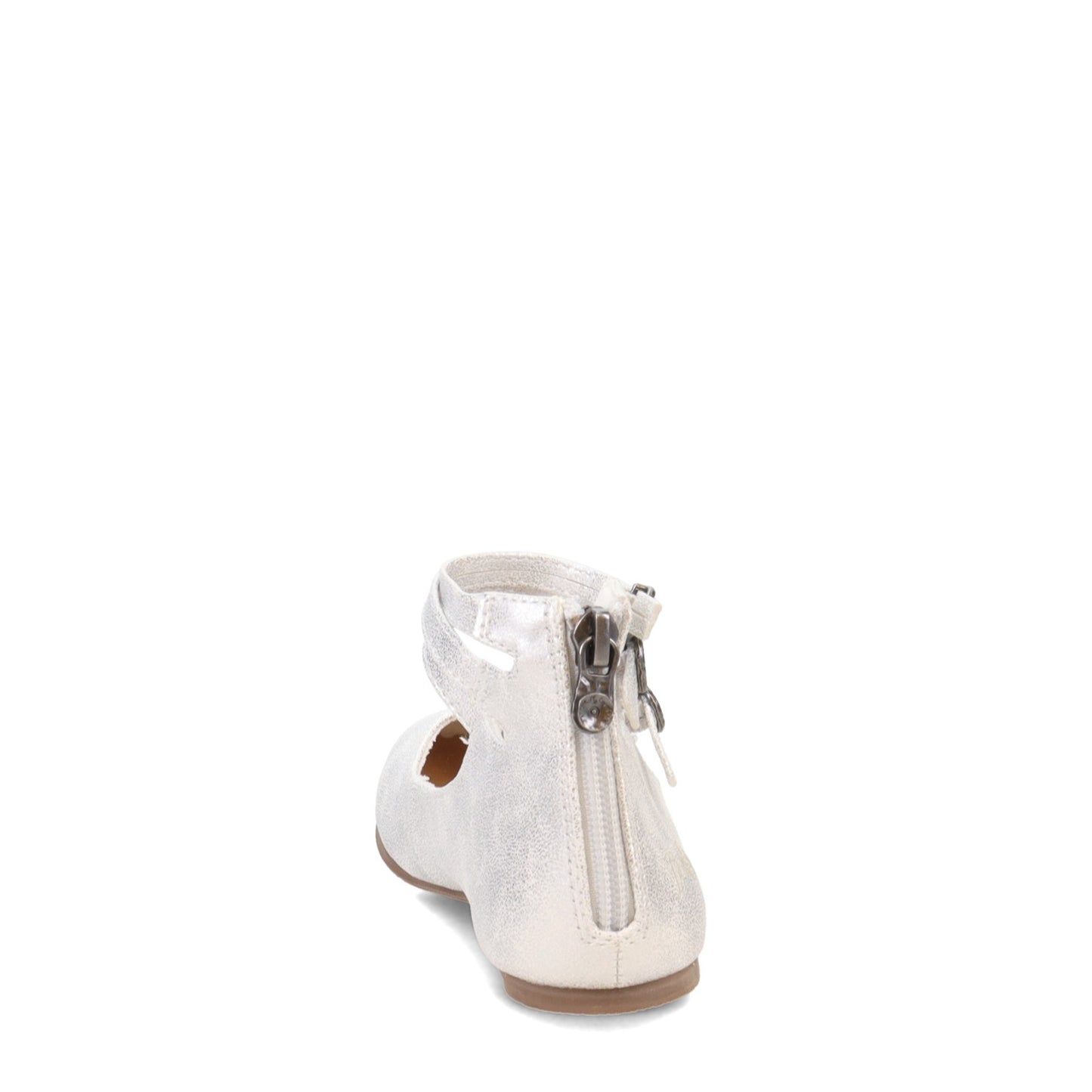 Peltz Shoes  Girl's Blowfish Malibu Pushi-K Flat - Little Kid & Big Kid WHITE METALLIC BF-8133K 141