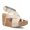 Peltz Shoes  Women's 4Earth By Blowfish Malibu Hot Sun Wedge Sandal WHITE BF-9485E-005