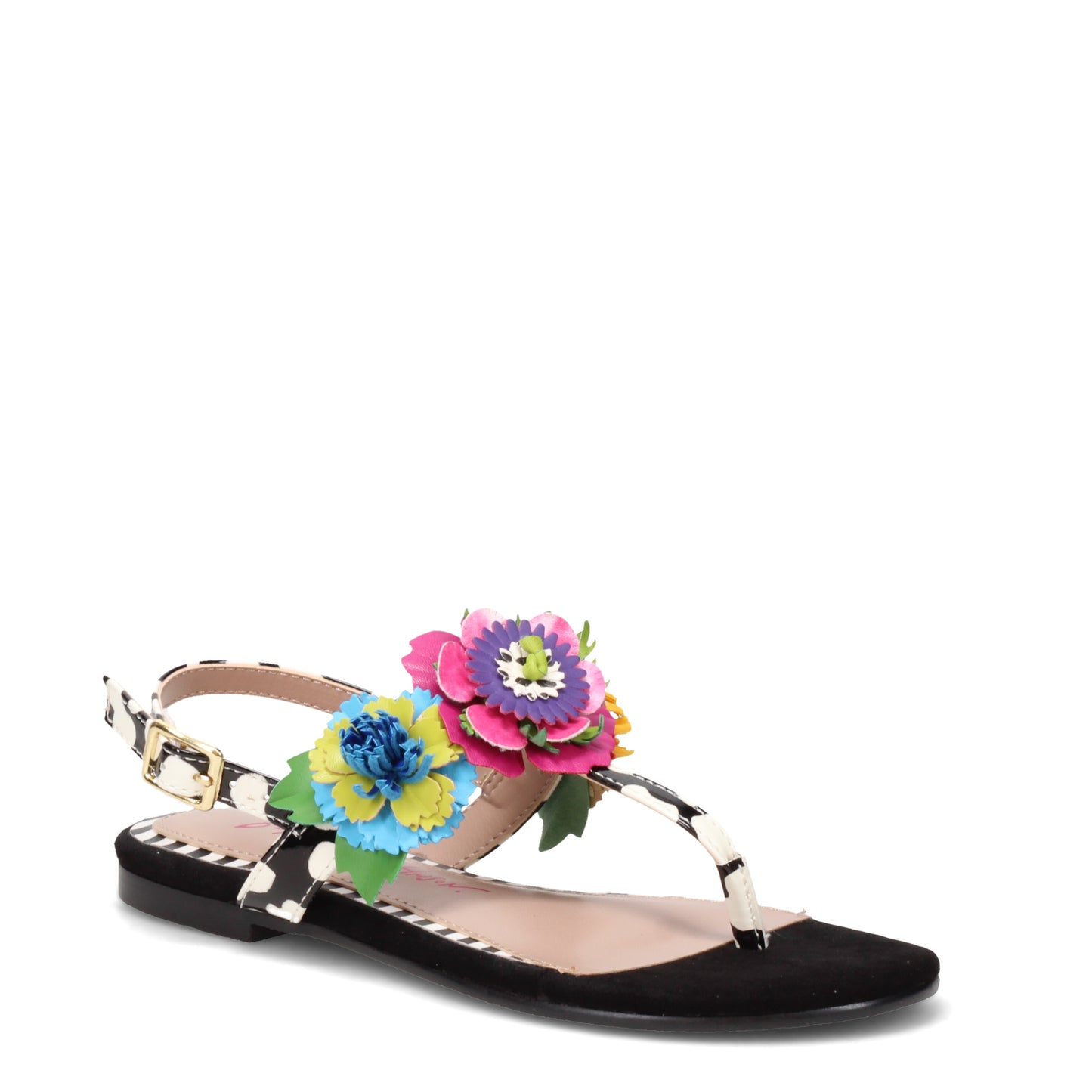 Peltz Shoes  Girl's Betsey Johnson Angie Sandal - Little Kid & Big Kid BLACK MULTI BK-ANGIE