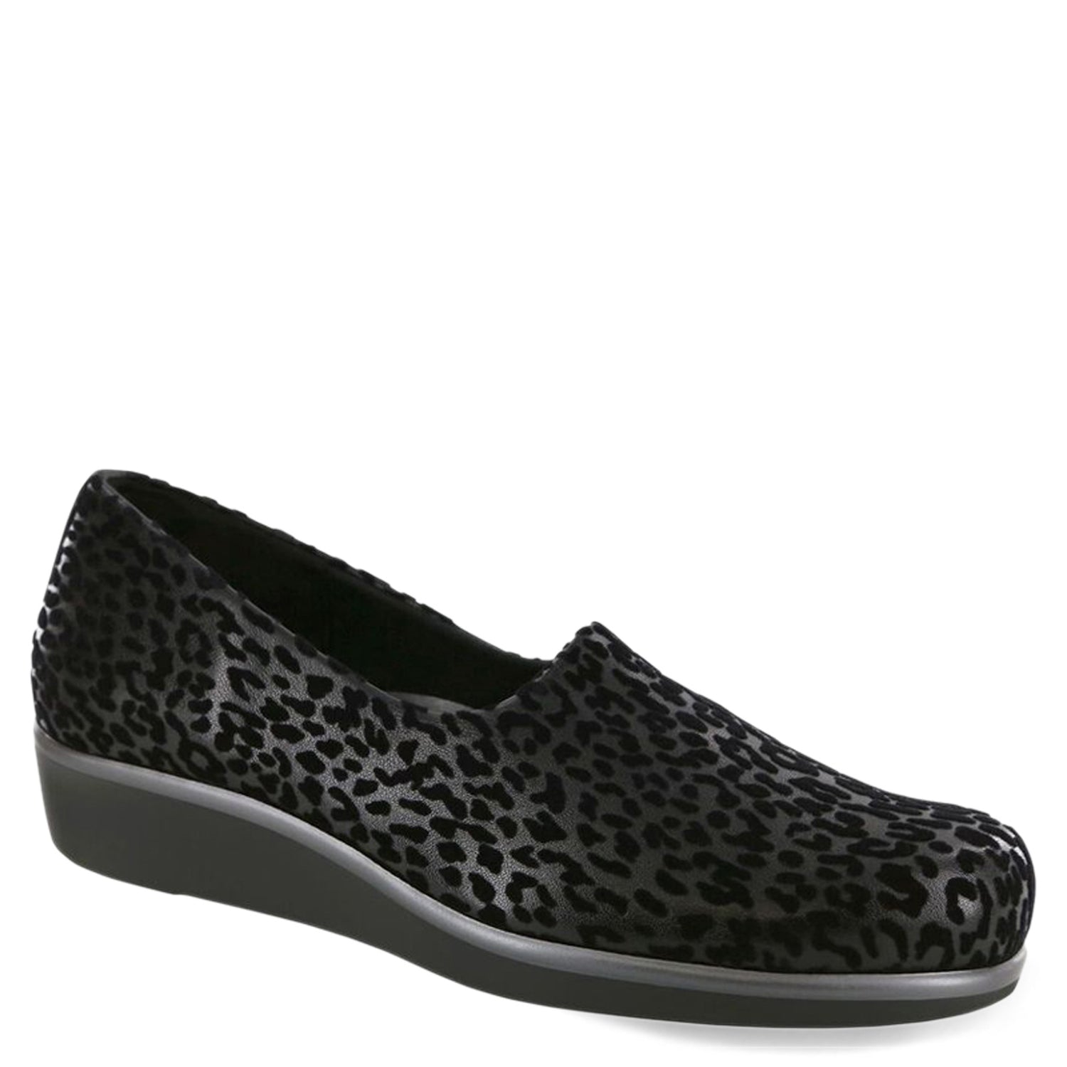 Peltz Shoes  Women's SAS Bliss Slip-On BLACK / LEOPARD BLISS-BKLEOP