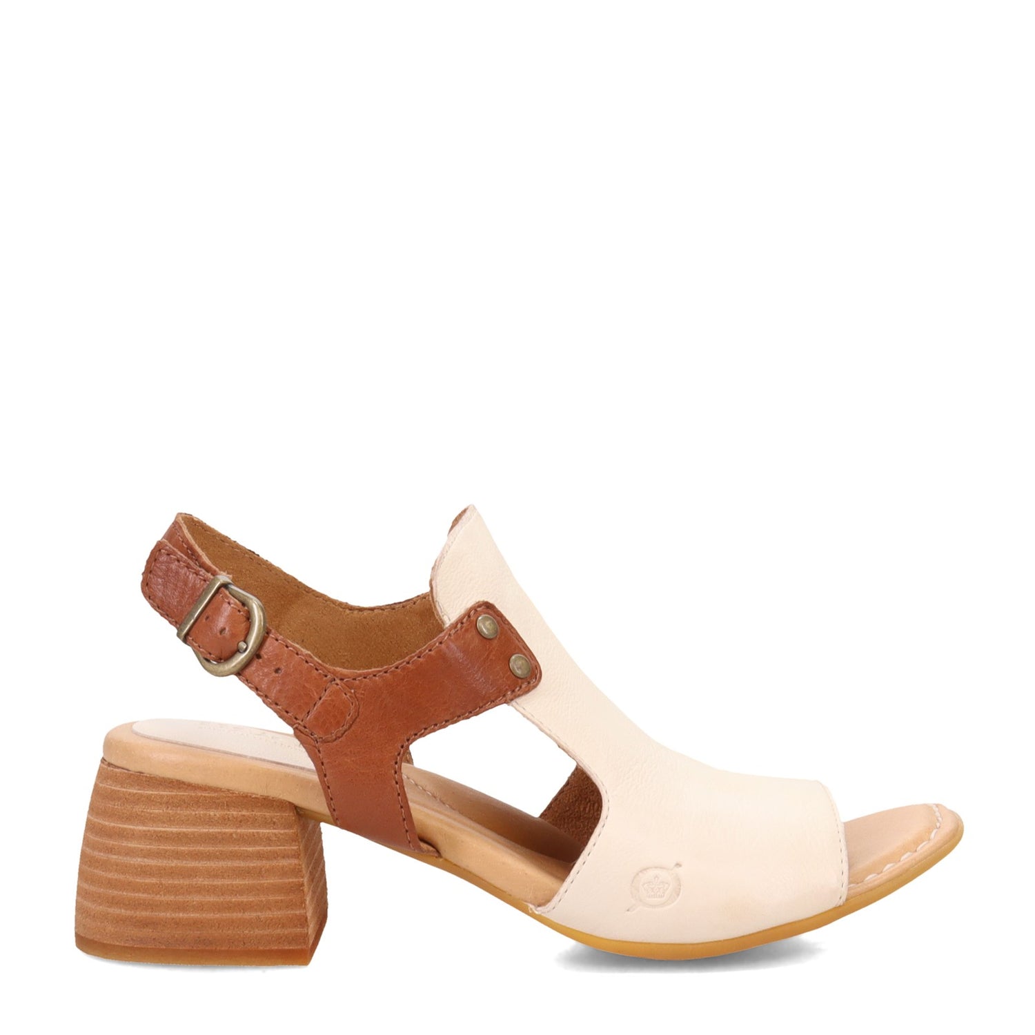 Peltz Shoes  Women's Born Sylvie Sandal White/Brown BR0045590
