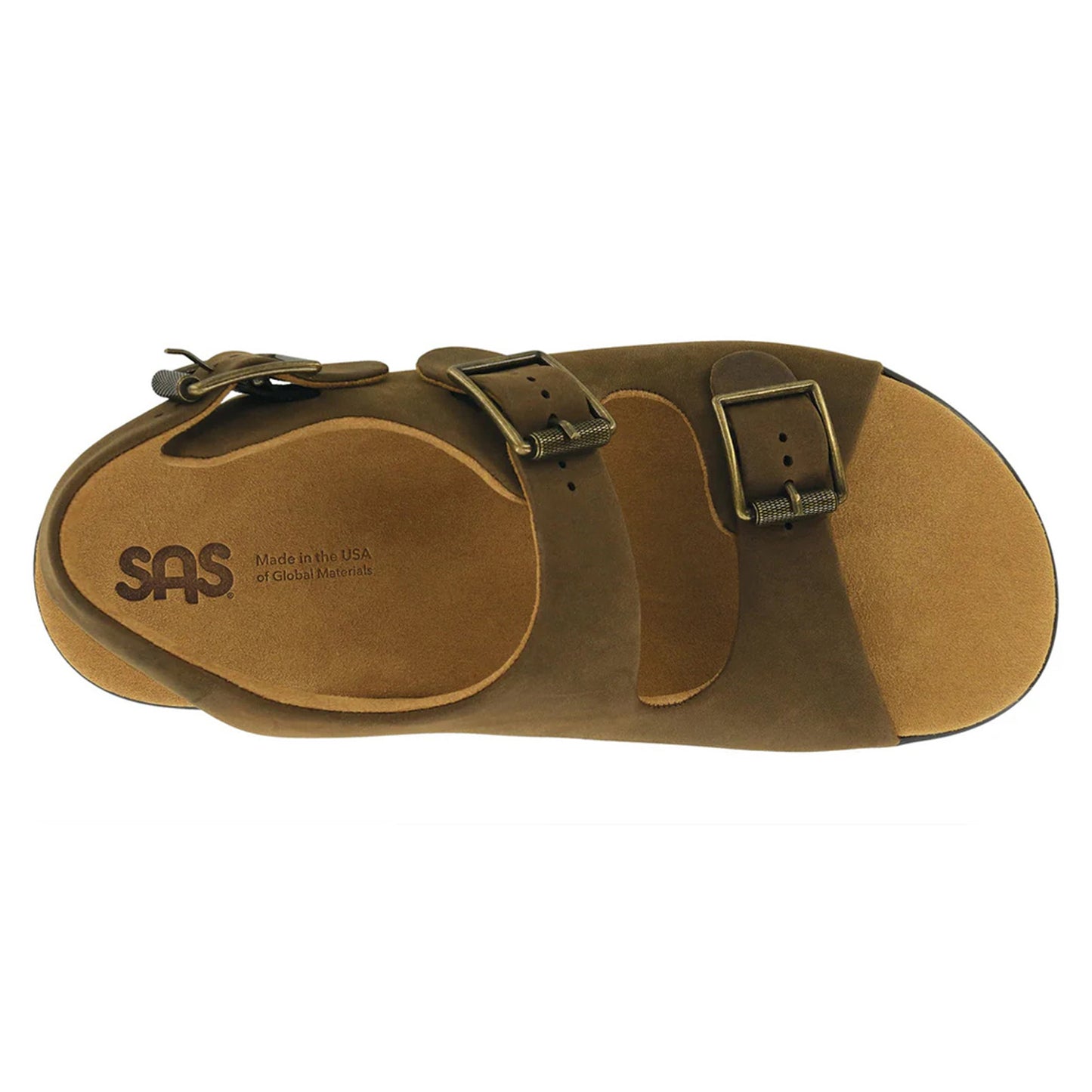 Peltz Shoes  Men's SAS Bravo Sandal GRIZZLY BRAVO GRIZZLY