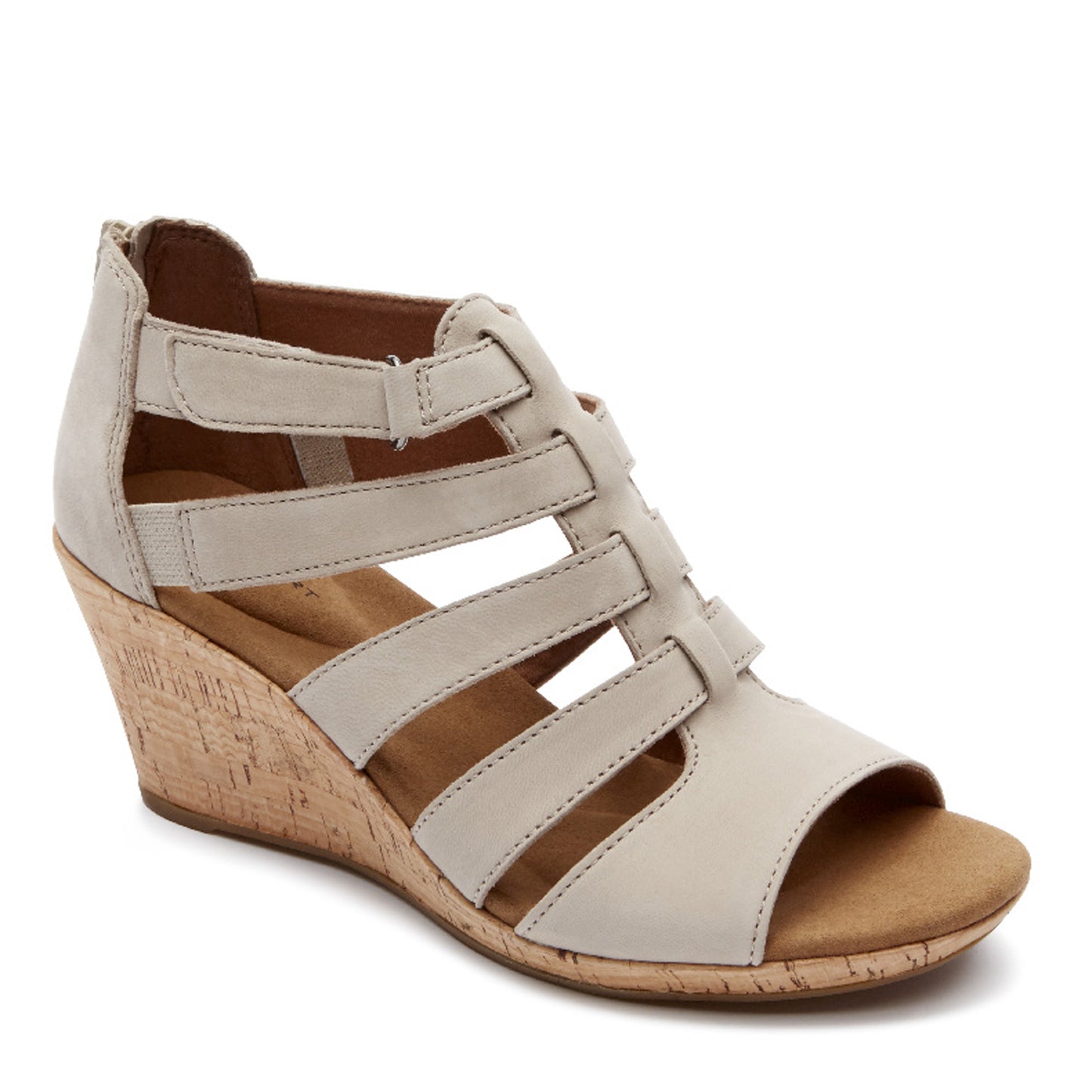 Peltz Shoes  Women's Rockport Briah Gladiator Sandal TAUPE MEDIUM BX1784