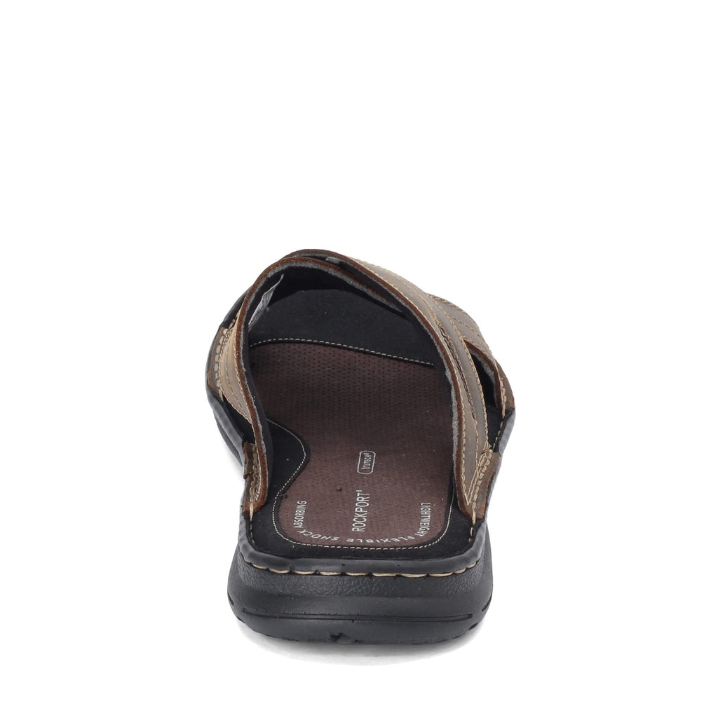Men's Rockport Darwyn Cross Band Slide Sandal OILED BROWN BX2032