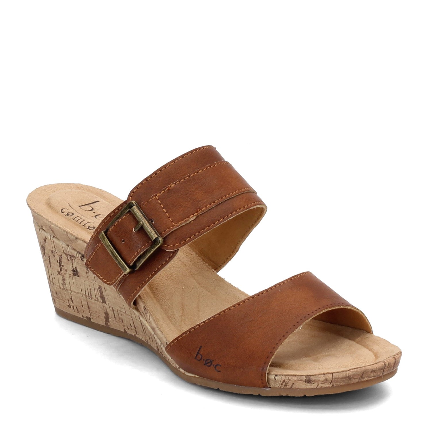 Peltz Shoes  Women's B.O.C. Sangre Wedge Sandal TAN BC0004816