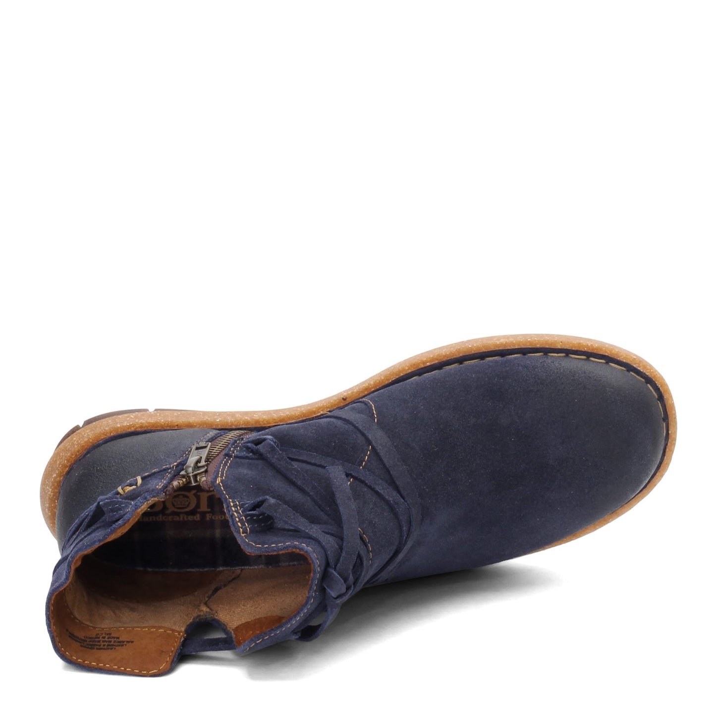 Peltz Shoes  Women's Born Tarkiln Ankle Boot Indigo Distressed BR0013634