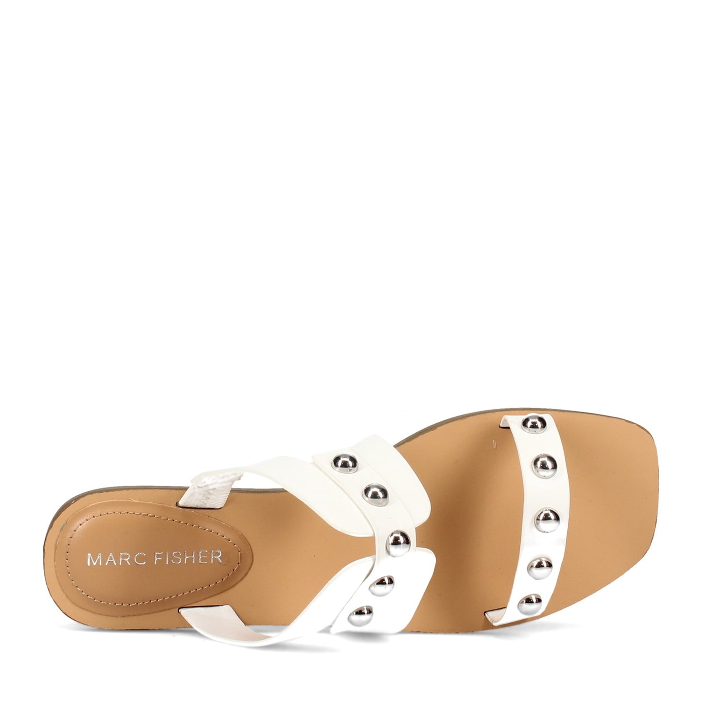 Peltz Shoes  Women's Marc Fisher Burlina Sandal WHITE BURLINA-WHITE
