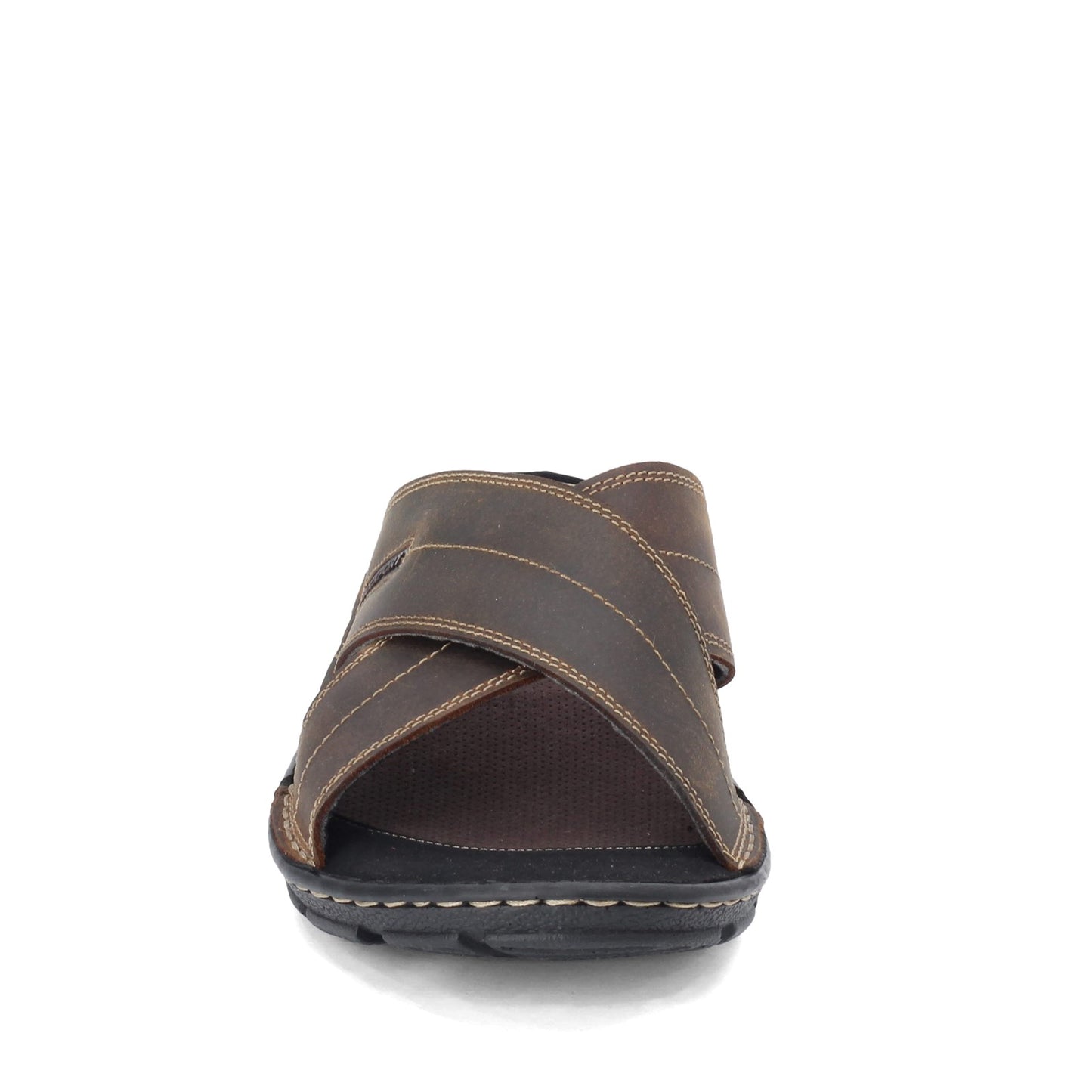 Peltz Shoes  Men's Rockport Darwyn Cross Band Slide Sandal BROWN BX2032