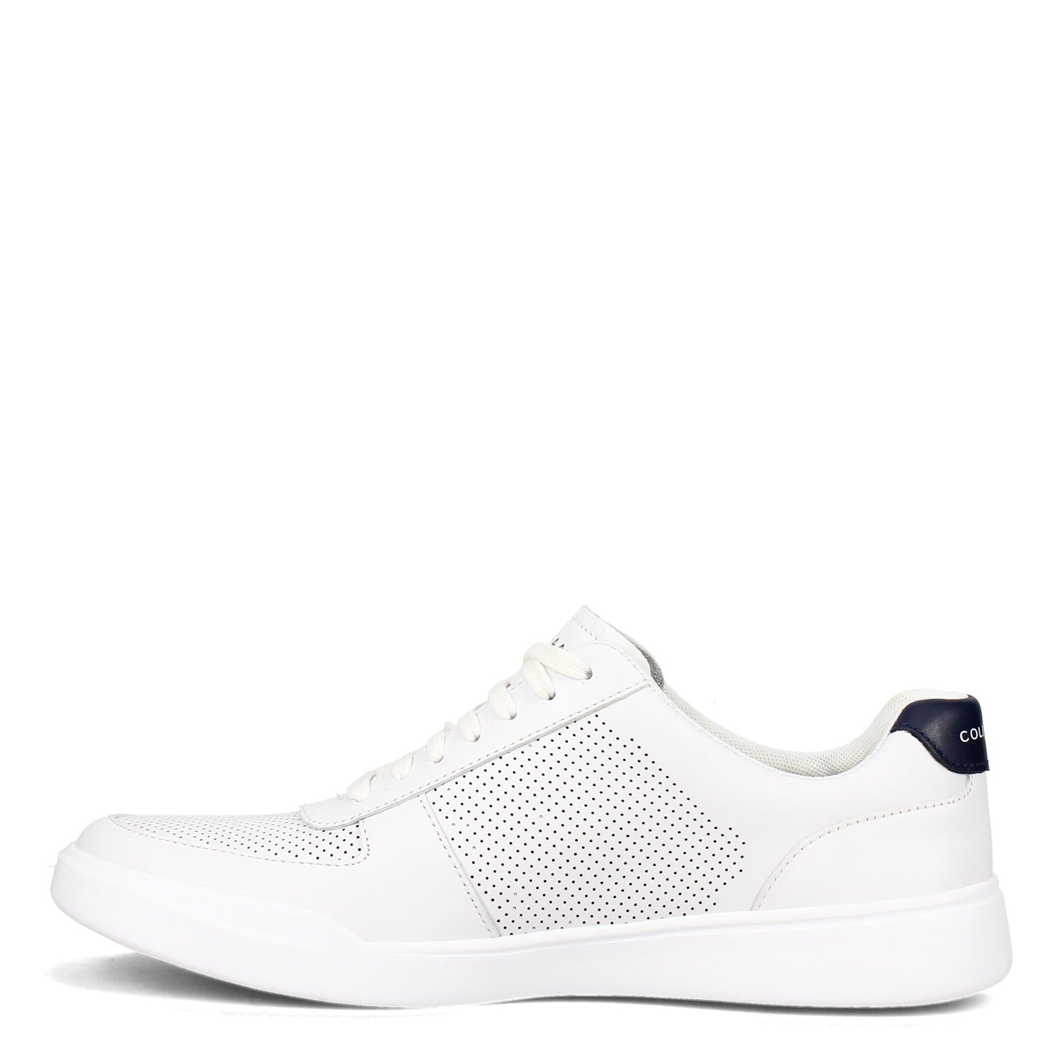 Peltz Shoes  Men's Cole Haan Grand Crosscourt Modern Perf Sneaker WHITE NAVY C33987