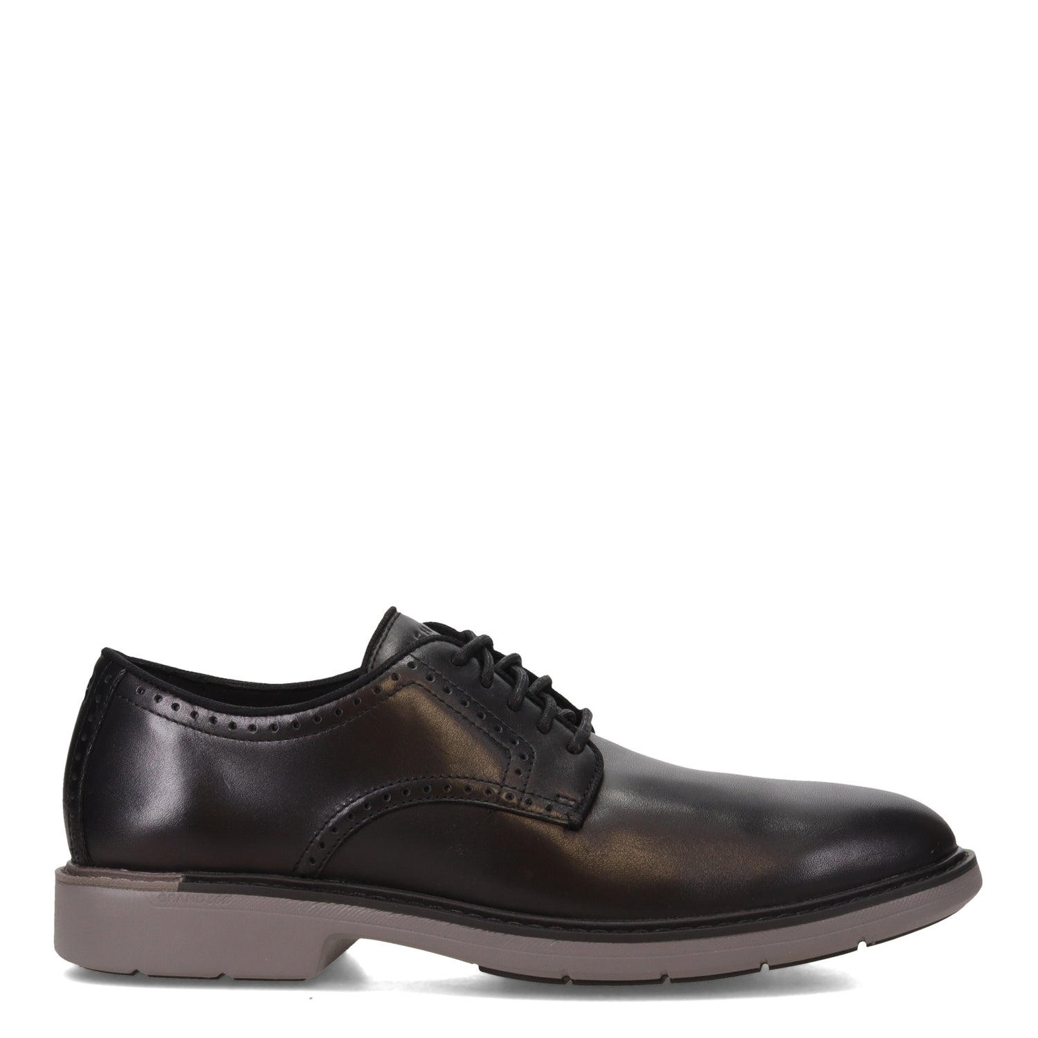 Peltz Shoes  Men's Cole Haan Go-To Plain Toe Oxford BLACK GRAY C34123