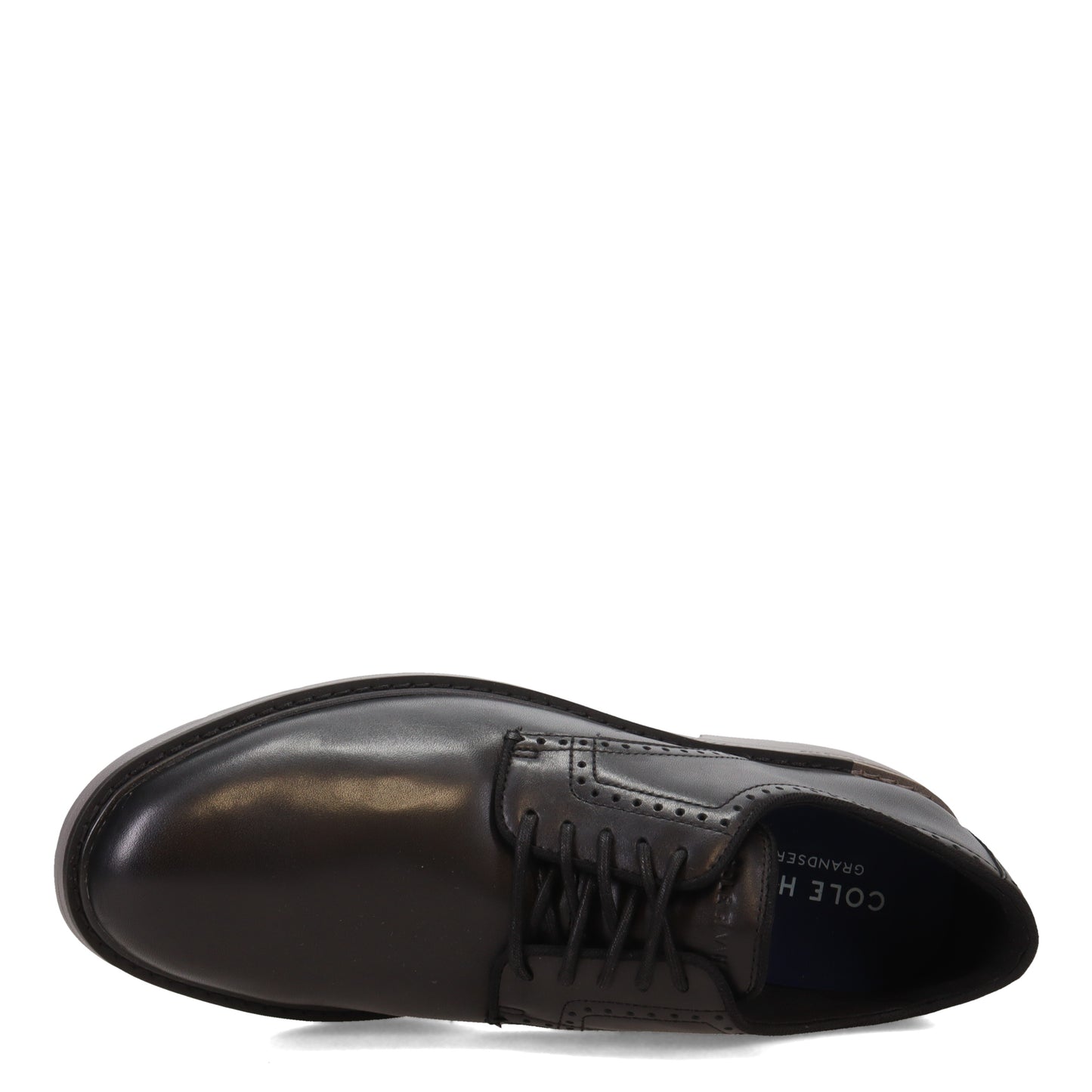 Peltz Shoes  Men's Cole Haan Go-To Plain Toe Oxford BLACK GRAY C34123